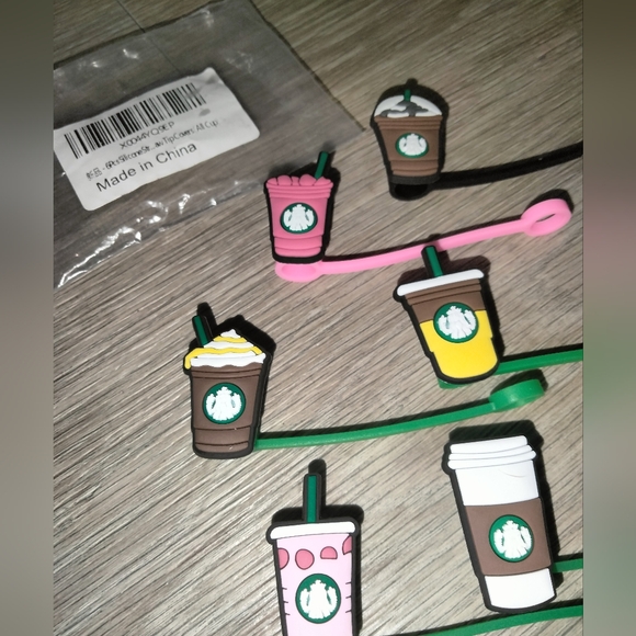 Starbucks Straw Toppers (6pcs) NWT - Picture 2 of 2